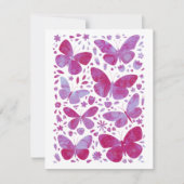 Butterfly Watercolor Pink Personalized ノートカード (正面)