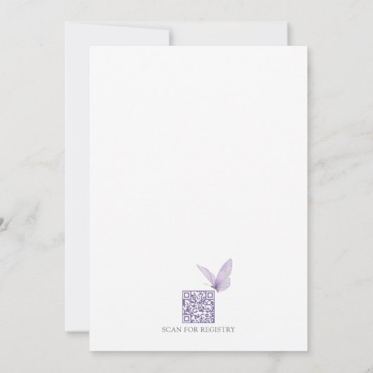 Butterfly Wildflower Baby Shower 招待状 (裏面)