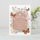 Butterfly Wildflower Baby Shower Invitation 招待状 (スタンド正面)