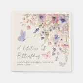 Butterfly Wildflower Bridal Shower スタンダードカクテルナプキン (正面)