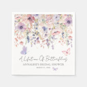 Butterfly Wildflower Bridal Shower スタンダードカクテルナプキン (正面)
