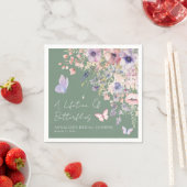 Butterfly Wildflower Bridal Shower スタンダードカクテルナプキン (インサイチュ)