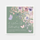 Butterfly Wildflower Bridal Shower スタンダードカクテルナプキン (正面)