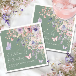 Butterfly Wildflower Bridal Shower スタンダードカクテルナプキン