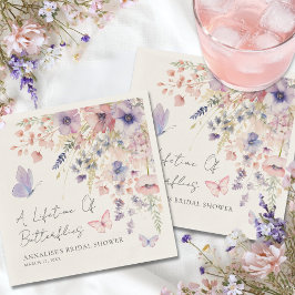 Butterfly Wildflower Bridal Shower スタンダードカクテルナプキン