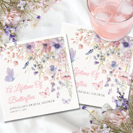 Butterfly Wildflower Bridal Shower スタンダードカクテルナプキン