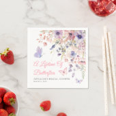 Butterfly Wildflower Bridal Shower スタンダードカクテルナプキン (インサイチュ)