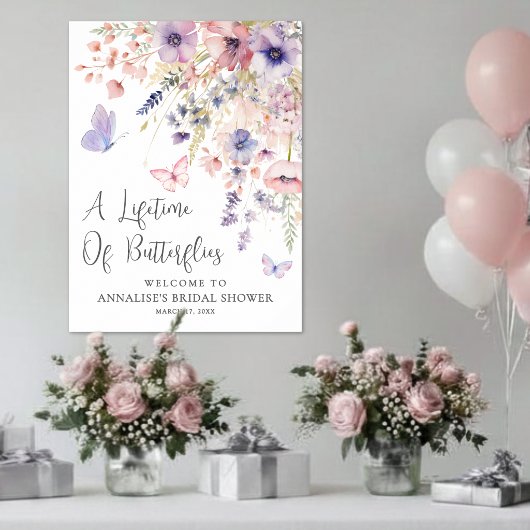 Butterfly Wildflower Bridal Shower ポスター