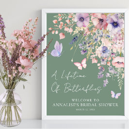Butterfly Wildflower Bridal Shower ポスター