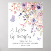 Butterfly Wildflower Bridal Shower ポスター (正面)