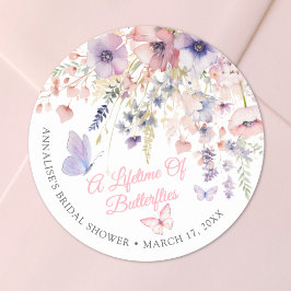 Butterfly Wildflower Bridal Shower ラウンドシール