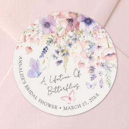 Butterfly Wildflower Bridal Shower ラウンドシール