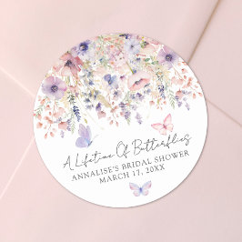 Butterfly Wildflower Bridal Shower ラウンドシール