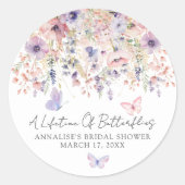 Butterfly Wildflower Bridal Shower ラウンドシール (正面)
