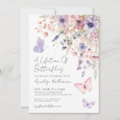 Butterfly Wildflower Bridal Shower 招待状 (正面)