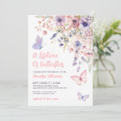Butterfly Wildflower Bridal Shower 招待状 (スタンド正面)