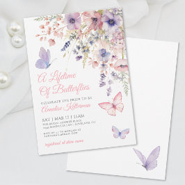 Butterfly Wildflower Bridal Shower 招待状