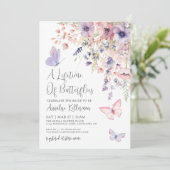 Butterfly Wildflower Bridal Shower 招待状 (スタンド正面)