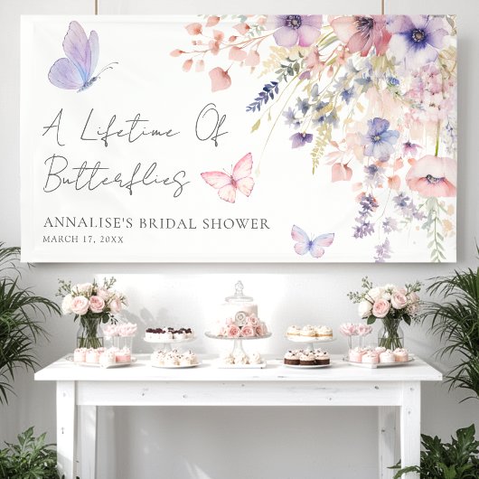Butterfly Wildflower Bridal Shower 横断幕
