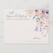 Butterfly Wildflower Bridal Shower Advice エンクロージャーカード (正面)