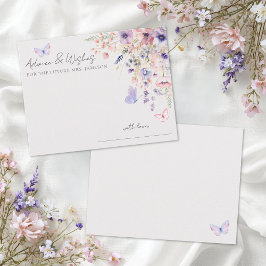 Butterfly Wildflower Bridal Shower Advice エンクロージャーカード