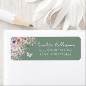 Butterfly Wildflower Return Address ラベル (インサイチュ)