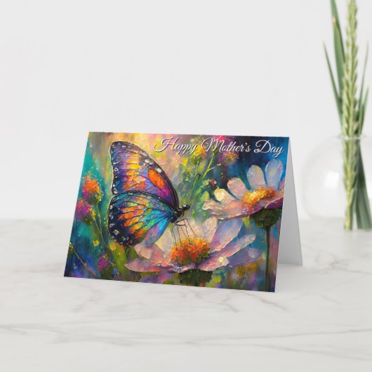 Butterfly Wildflower Sunrise Mother's Day カード (正面)