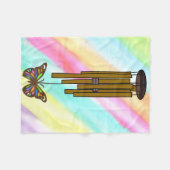 butterfly wind chime blanket フリースブランケット (正面(横))