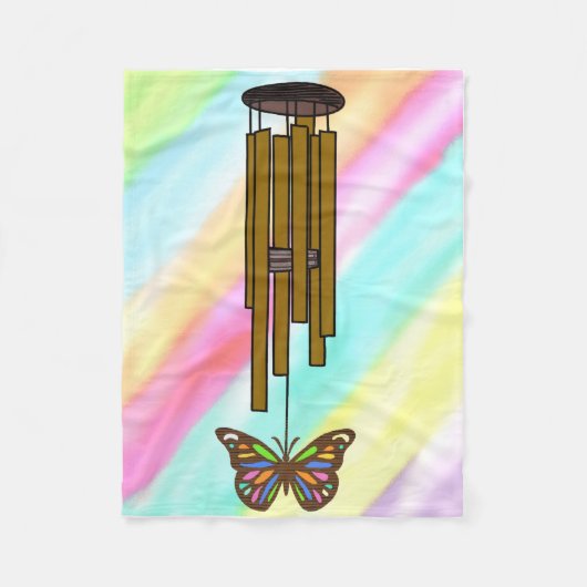 butterfly wind chime blanket フリースブランケット (正面)