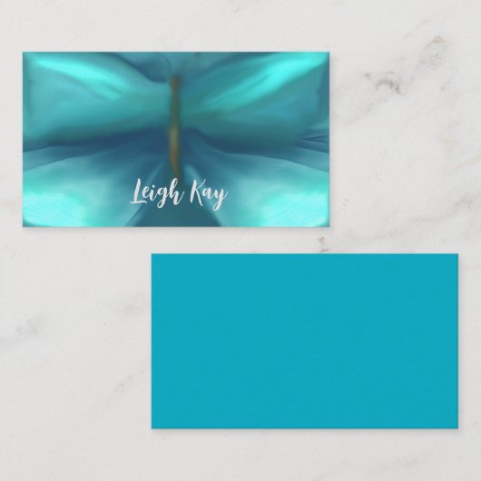 Butterfly, Wings, Blue, Abstract,Business Card 名刺 (正面/裏面)