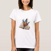 Butterfly Wings Emerging from an Open Book Tシャツ (正面)