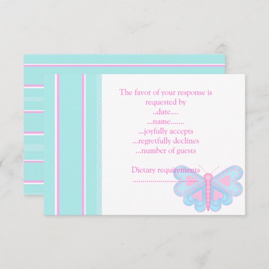 BUTTERFLY WISHES RSVP 招待状 (正面/裏面)