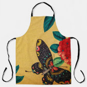 Butterfly with a bush kitchen apron エプロン (正面)