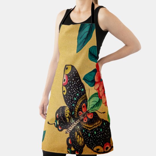 Butterfly with a bush kitchen apron エプロン (インサイチュ)