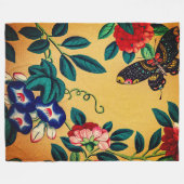 Butterfly with a bush woven polar blanket フリースブランケット (正面(横))