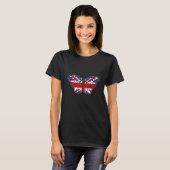 Butterfly With A UK Flag For British UK Tシャツ (正面フル)