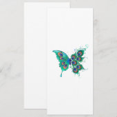 Butterfly with Green Peacock Feathers セーブザデート (正面/裏面)