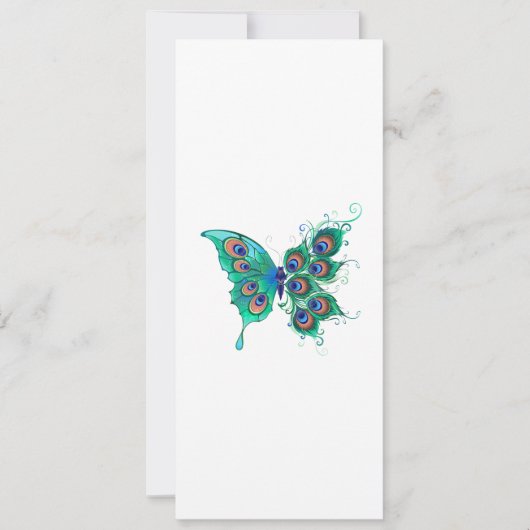 Butterfly with Green Peacock Feathers セーブザデート (正面)