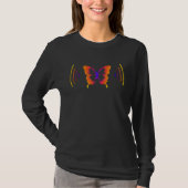 Butterfly with signal waves graphic by Mortal Desi Tシャツ (正面)
