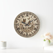 Butterfly wooden Wall Clock   ラージ壁時計 (ホーム)