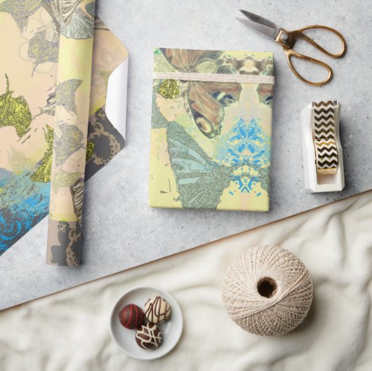 Butterfly Wrapping Paper ラッピングペーパー (クラフト)