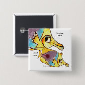 Butterflyfish 2の魚パーソナライズなPin 缶バッジ (正面&裏面)