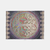 Butterlyの金ゴールドの木 フリースブランケット (正面(横))