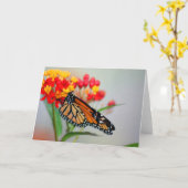 Butterly及び花デザイナーメッセージカード カード (黄色い花)