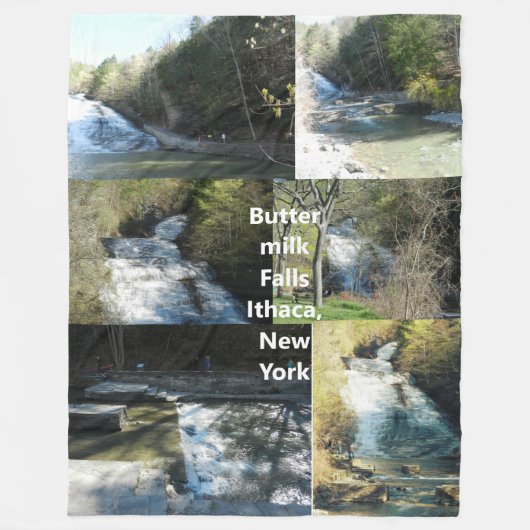 BUTTERMILK FALLS ITHACA NEW YORK 投げ フリースブランケット (正面)