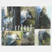 BUTTERMILK FALLS ITHACA NEW YORK 投げ フリースブランケット (正面(横))