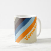 Butternut Fade Stripes with Name Ping Pong Paddle コーヒーマグカップ (正面右)