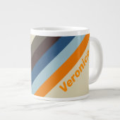 Butternut Fade Stripes with Name Ping Pong Paddle ジャンボコーヒーマグカップ (正面右)