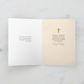 Butterscotch White Flowers and Buds Birthday       カード (内部)