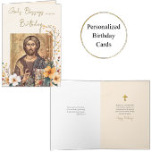 Butterscotch White Flowers and Buds Birthday カード